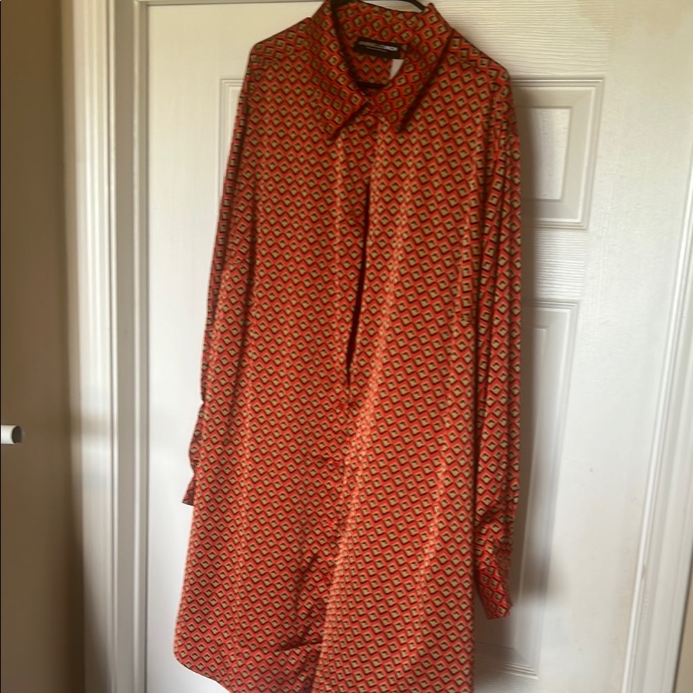 Fashion to Figure Red and Black Patterned Tunic